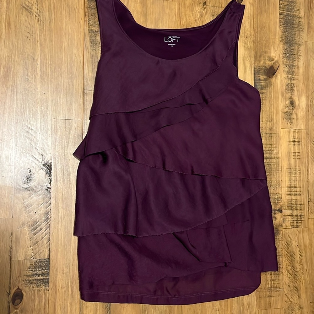 Purple LOFT sleeveless top with layering